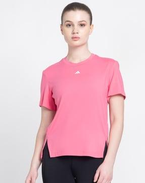 regular fit round-neck t-shirt with logo print