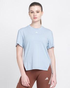 regular fit round-neck t-shirt with logo print