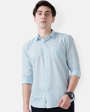 regular fit shirt with patch pocket