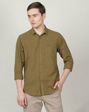 regular fit shirt with patch pocket