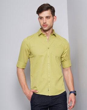 regular fit shirt with patch pocket