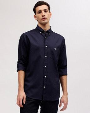 regular fit shirt with patch pocket