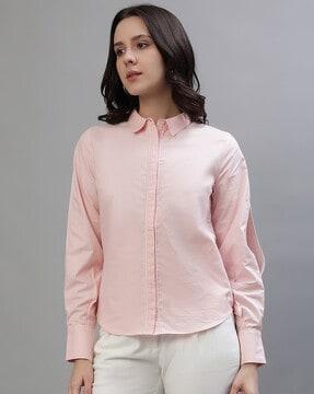 regular fit shirt with spread collar