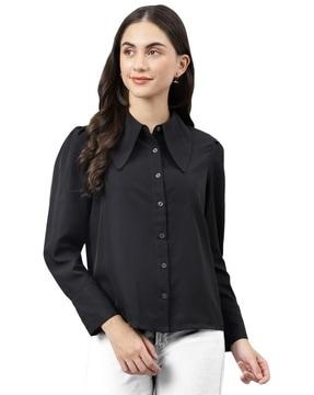 regular fit shirt with wing collar