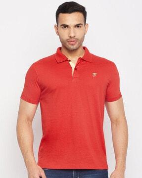 regular fit short sleeves polo t-shirt with embroidered logo