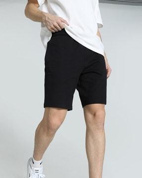 regular fit shorts with logo print