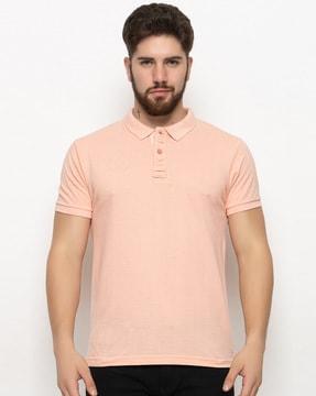 regular fit shot-sleeves polo t-shirt