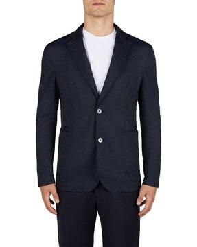 regular fit single-breasted blazer