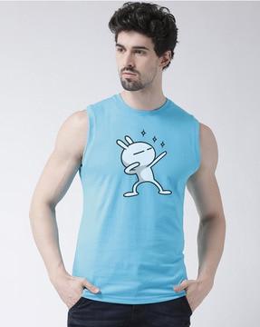 regular fit sleeveless t-shirt with graphic print