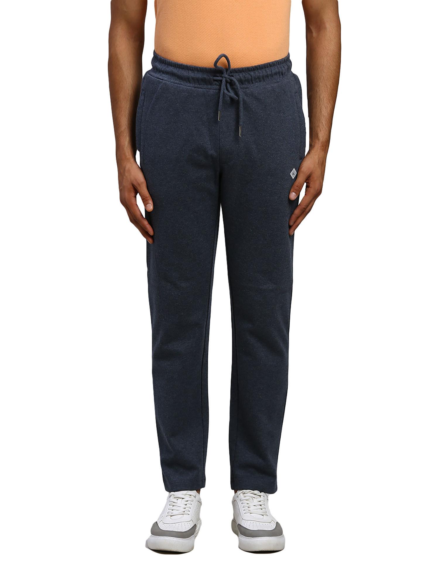 regular fit solid dark grey track pant