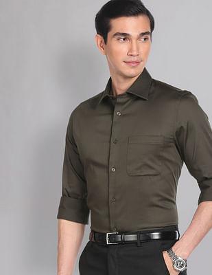 regular fit solid formal shirt