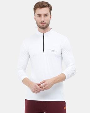 regular fit solid full-length sleeve t-shirt