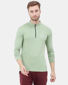 regular fit solid full-length sleeve t-shirt