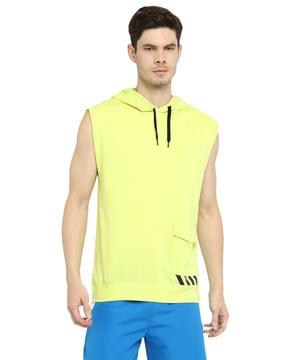 regular fit solid hooded t-shirt