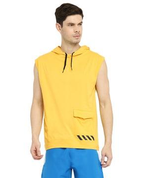 regular fit solid hooded t-shirt