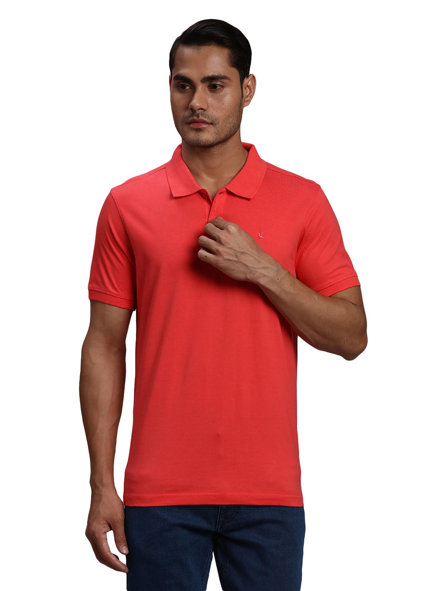 regular fit solid orange polo t-shirt