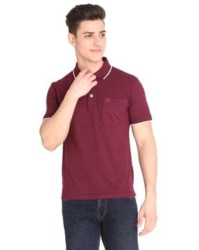 regular fit solid polo t-shirt