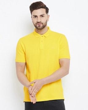 regular fit solid polo t-shirt