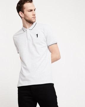 regular fit solid polo t-shirt