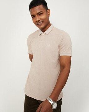 regular fit solid polo t-shirt