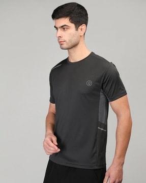 regular fit solid round neck t-shirt