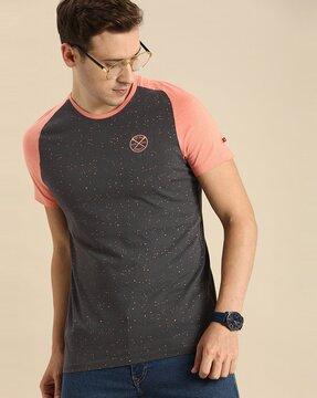 regular fit speckled crew-neck t-shirt