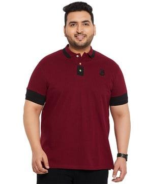 regular fit spread collared polo t-shirt