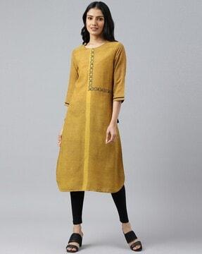 regular fit straight kurta