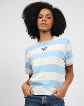 regular fit striped ess logo t-shirt