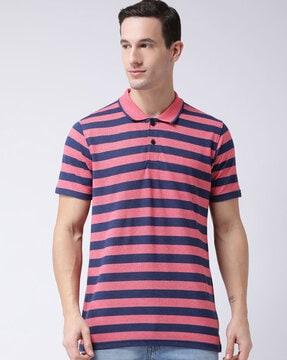 regular fit striped polo t-shirt