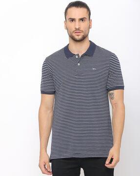 regular fit striped polo t-shirt