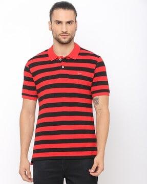 regular fit striped polo t-shirt