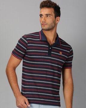 regular fit striped polo t-shirt