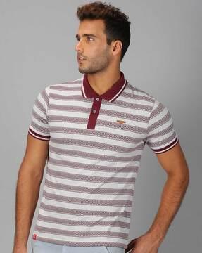 regular fit striped polo t-shirt