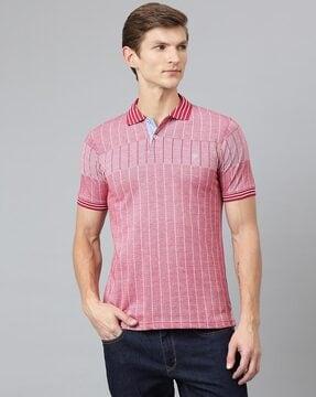 regular fit striped polo t-shirt