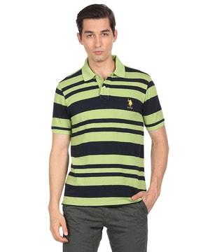 regular fit striped polo t-shirt