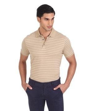 regular fit striped polo t-shirt