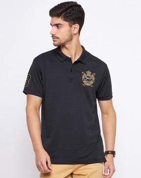 regular fit striped polo t-shirt