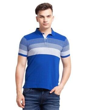 regular fit striped polo t-shirt