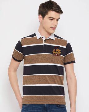 regular fit striped polo t-shirt