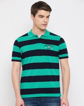 regular fit striped polo t-shirt