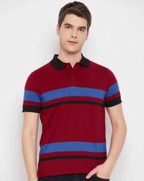 regular fit striped polo t-shirt