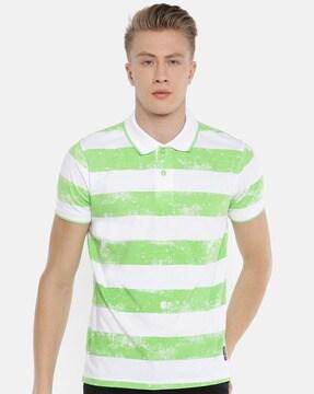 regular fit striped polo t-shirt