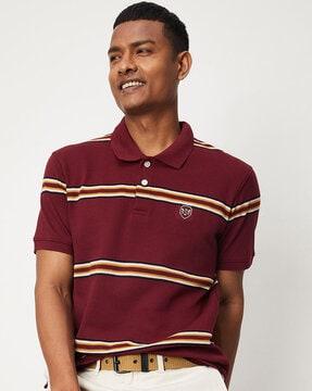 regular fit striped polo t-shirt