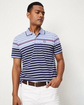 regular fit striped polo t-shirt