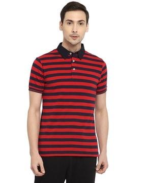 regular fit striped polo t-shirt