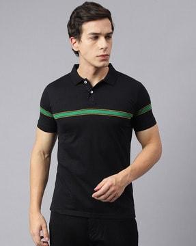 regular fit striped polo t-shirt