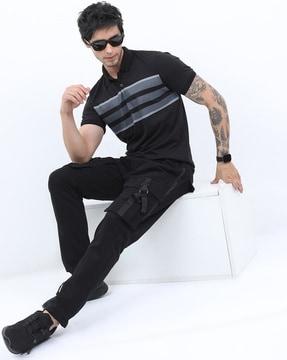 regular fit striped polo t-shirt