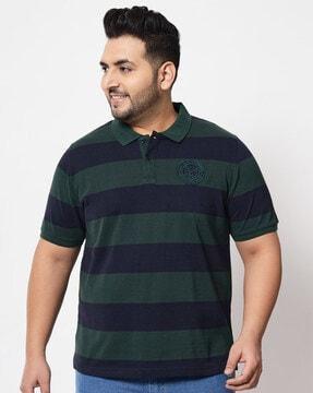 regular fit striped polo t-shirt