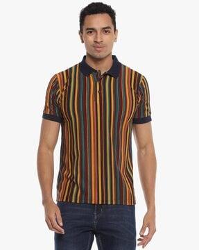 regular fit striped polo t-shirt